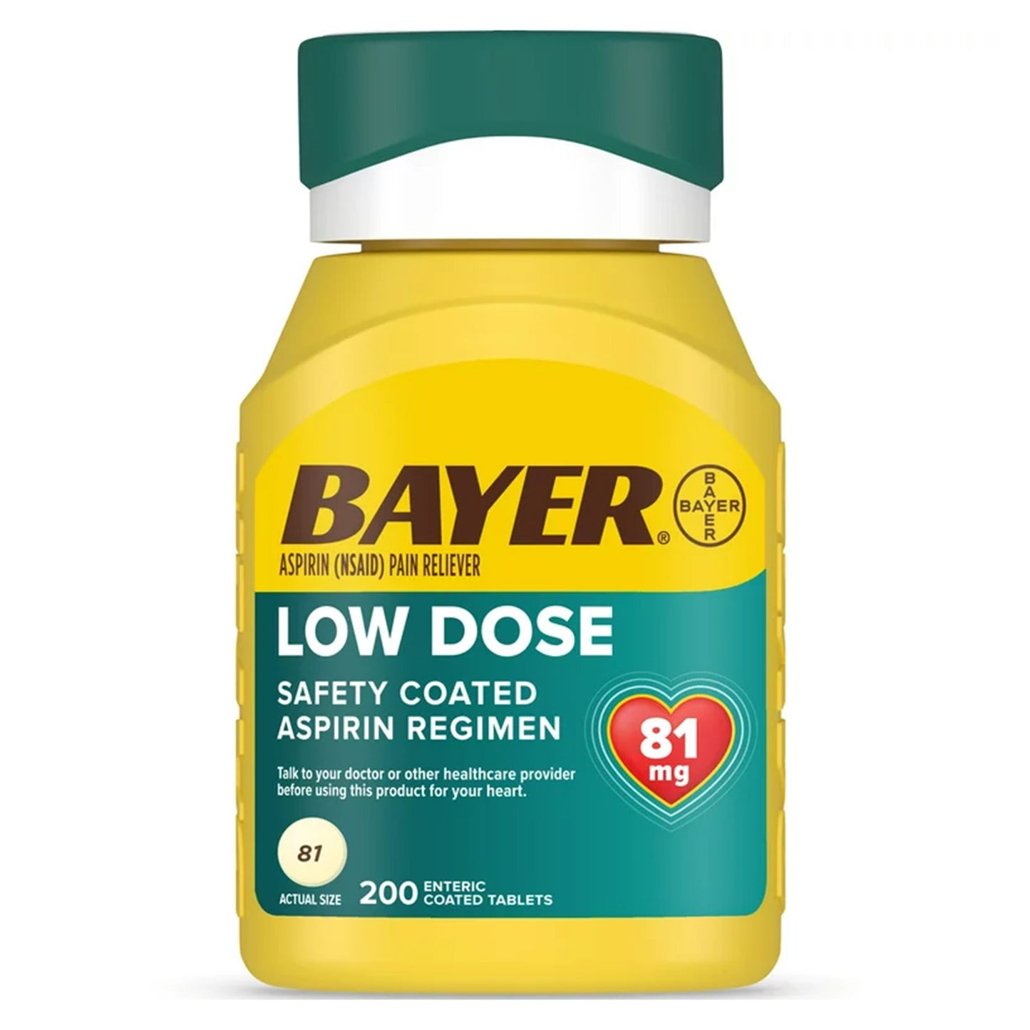 ASPIRIN DR EC, TAB 81MG LOW DOSE (200/BT)