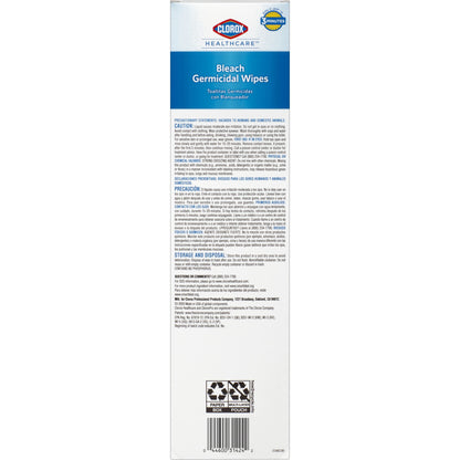 WIPE, DISINF CLOROX WHT 6.7"X9" (50/CT 6CT/CS)