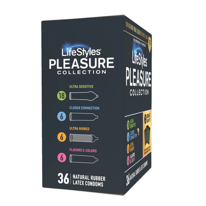 CONDOM, LIFESTYLES PLEASURE COLL LTX (36/BX 24BX/CS)