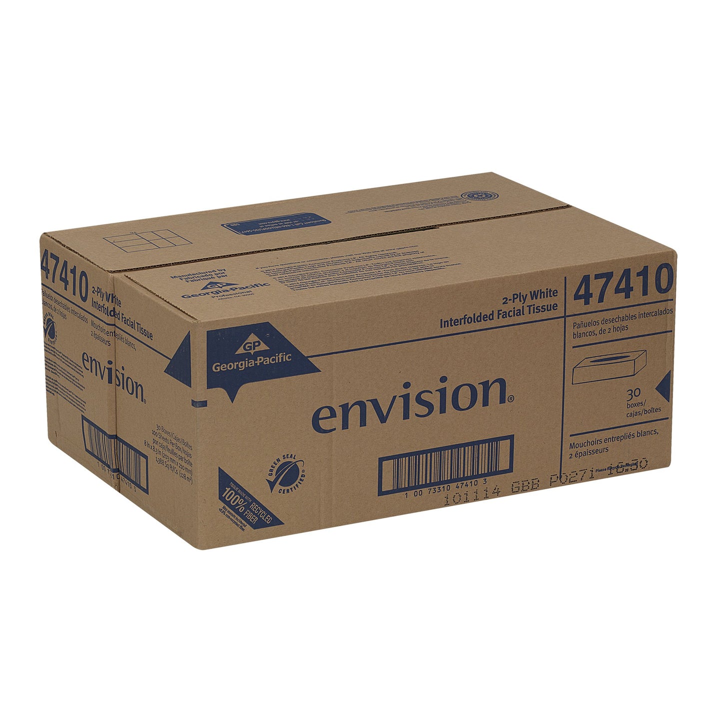 TISSUE, FACIAL ECON 2PLY WHT (30BX/CS)