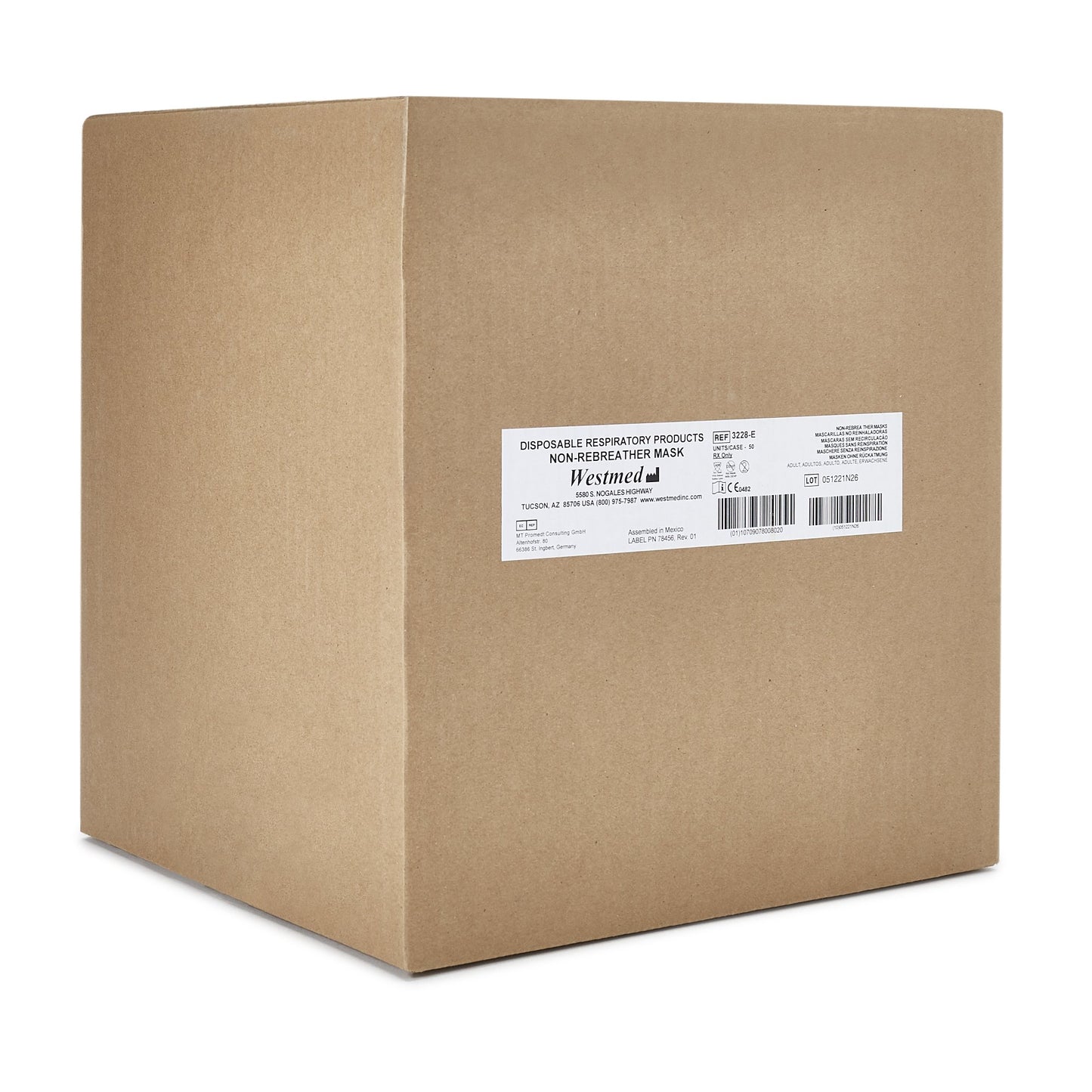 MASK, OXY HI CONC N/REBR ADLT ELONG (AMR) (50/CS)