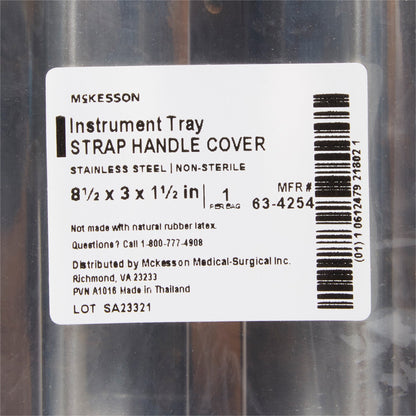 INSTRUMENT TRAY, W/STRAP HND LCVR LF 8.5"X3"X1.5" (6/BX)