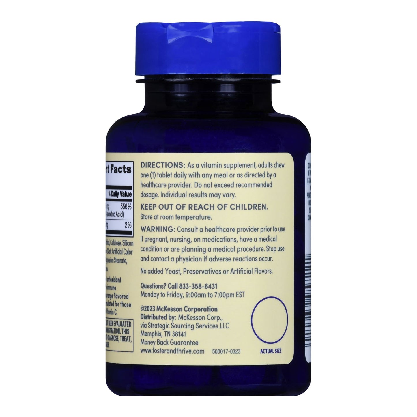 VITAMIN C, CHEW FT SM ORG 500MG (100/BT)