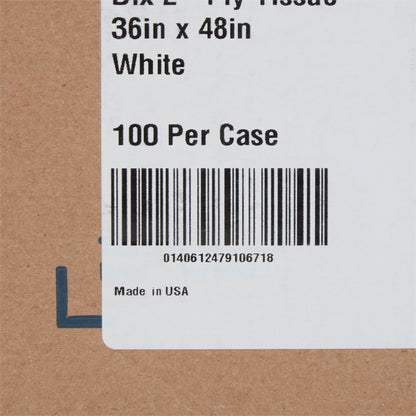 SHEET, DRAPE 2PLY WHT 36X48 (100/CS)