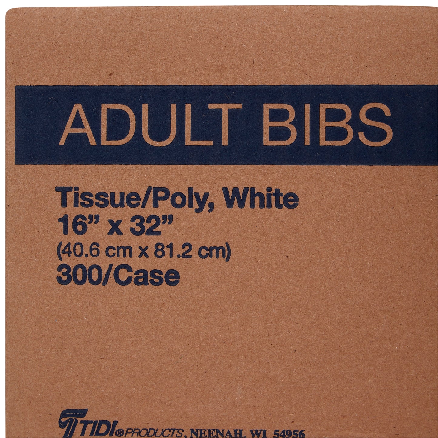 BIB, T/P WHT ADLT 16X32 (300/CS)