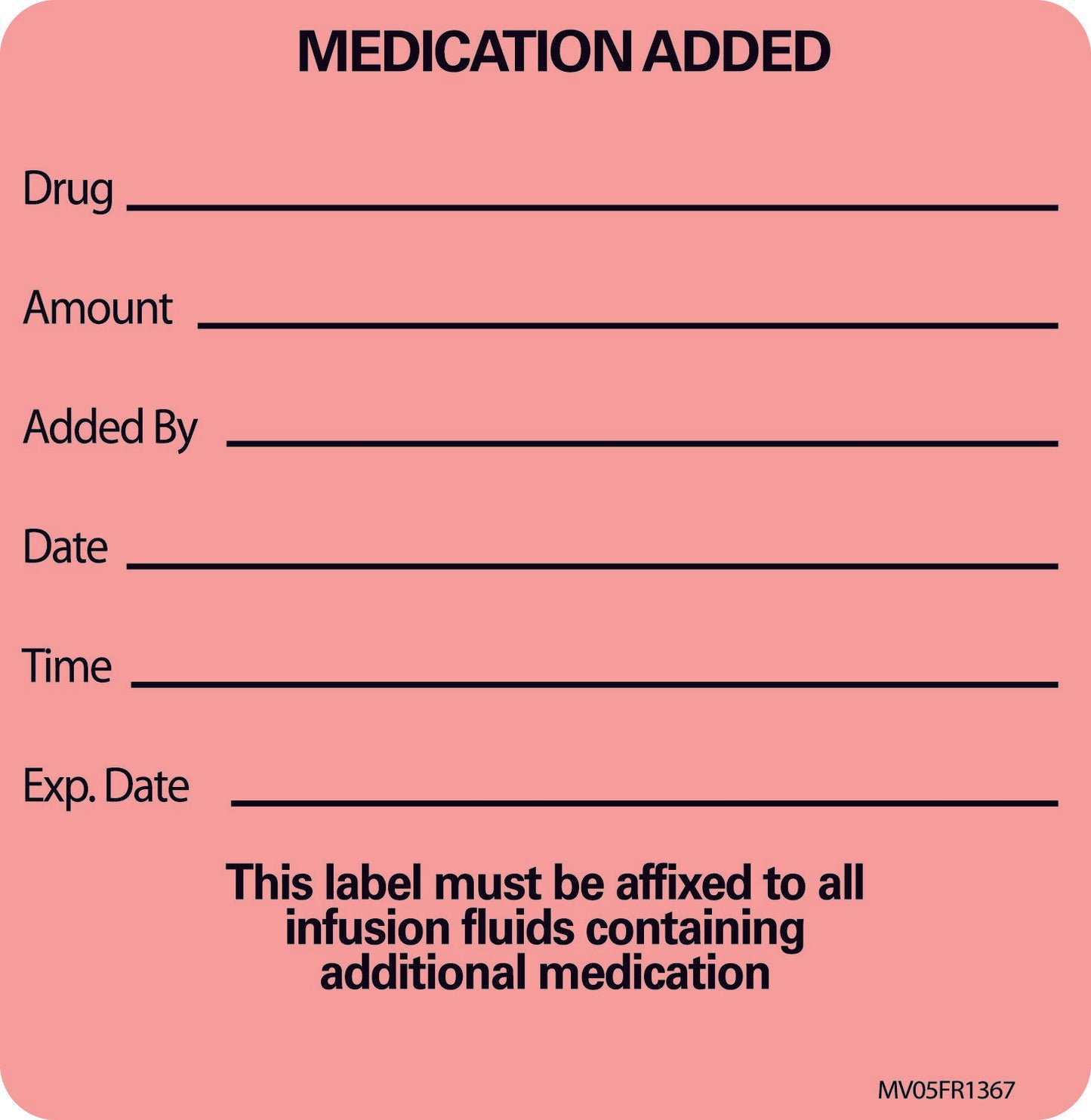 LABEL, MED ADDED DRG RED 2 7/16"X2 1/2" PROFTP