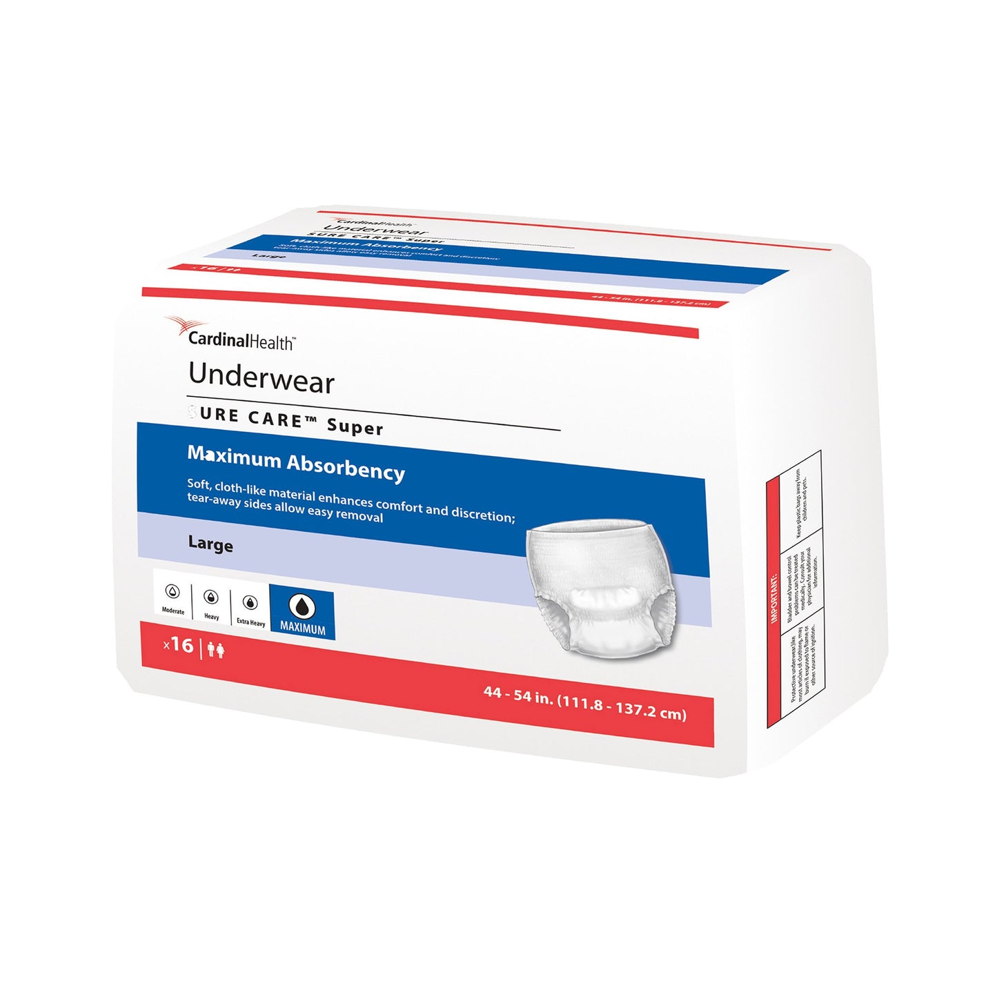 UNDERWEAR, SURECARE MED 34"-46" (18/BG 4BG/CS)