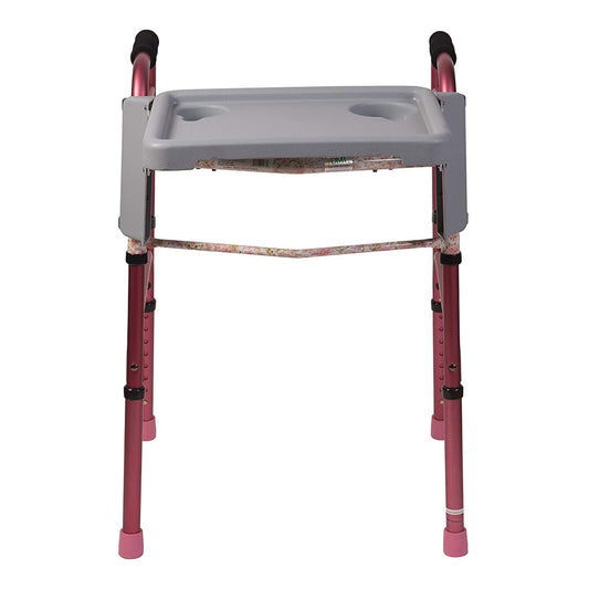 TRAY, WALKER DMI FOLDING W/CUPHOLDERS GRY