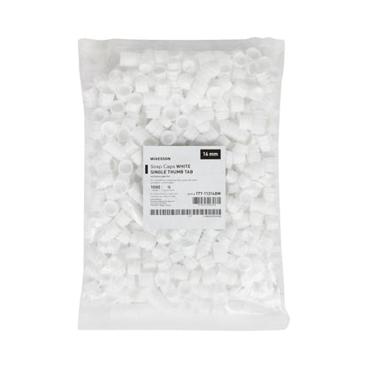 CAP, VAC TUBE WHT 16MM (1000/BG)