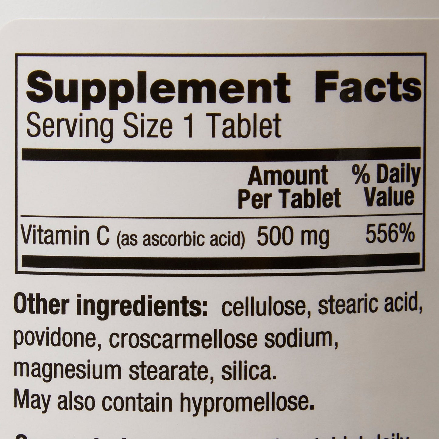 VITAMIN C, TAB 500MG (1000/BT 12BT/CS)