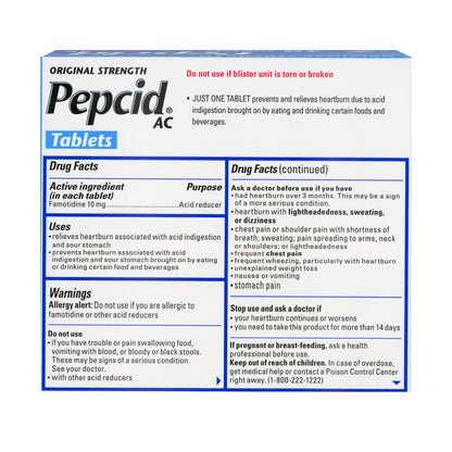 PEPCID AC, TAB REG STRENGTH 30(36BT/CS) J&JOTC