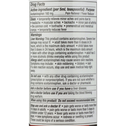 ACETAMINOPHEN LIQ 160MG/5ML CHERRY ELX AF 16OZ 12/CS
