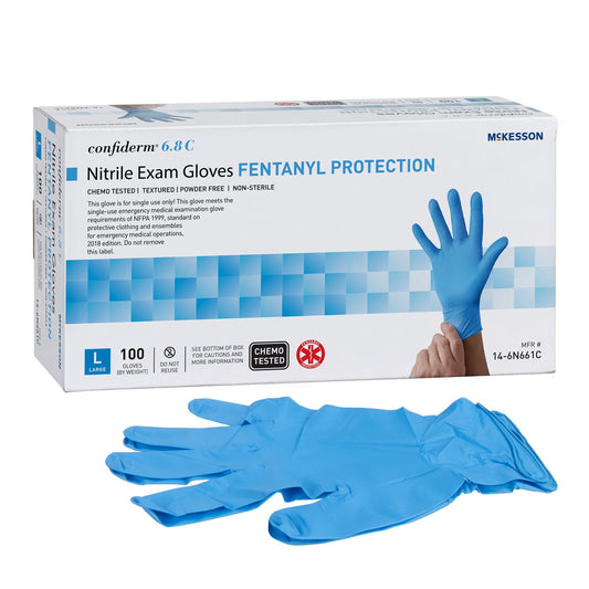 GLOVE, EXAM NITRL P/F LG N/S CHEMO 6.8C (100/BX 10BXCS)