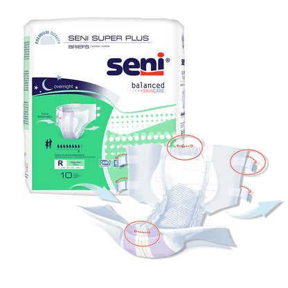 BRIEF, INCONT SENI SUPER PLUS REG 40"-50" (10/PK 4PK/CS)