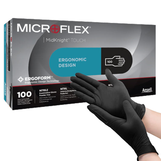 GLOVE, EXAM NTRL SM N/S BLK (100/BX 10BX/CS)