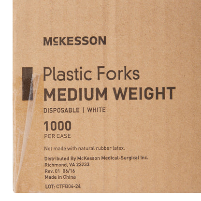 FORK, PLASTIC MED WGHT WHT 5 3/4" (1000/CS)