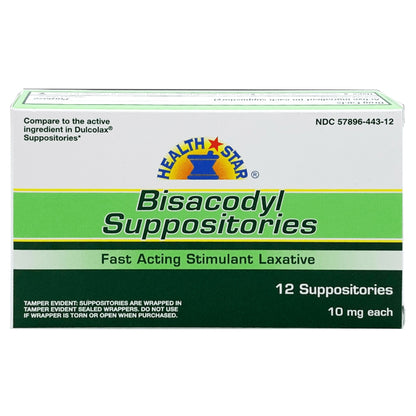 BISACODYL LAX, SUPPOSITORY 10MG (12/BX 6BX/CS)