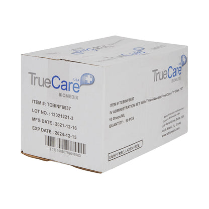 IV PUMP SET, 10DRP 3 NF PORTS 110" (50/BX)