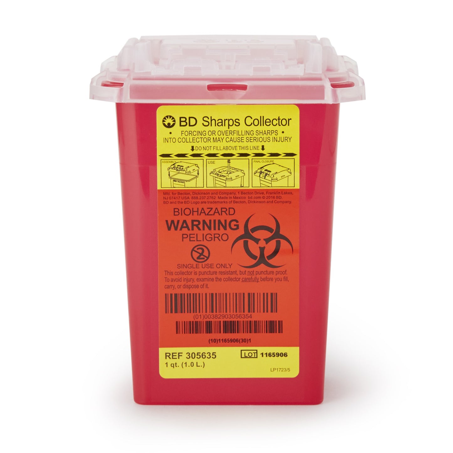 CONTAINER, SHARPS RED 1QT (60/CS)
