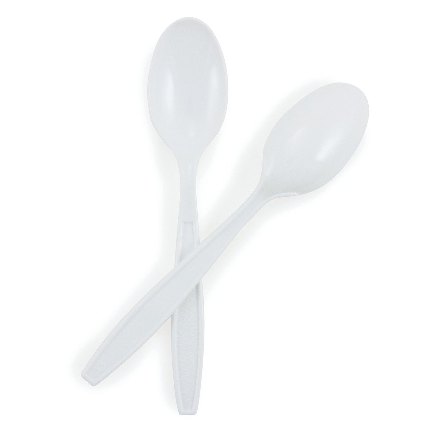 SPOON, PLASTIC HVY WGHT WHT 6"(1000/CS)