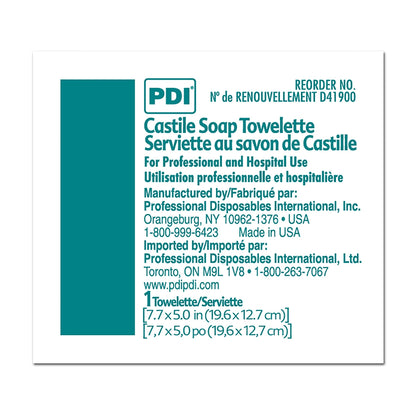 TOWELETTE, CASTILE SOAP (100/BX)