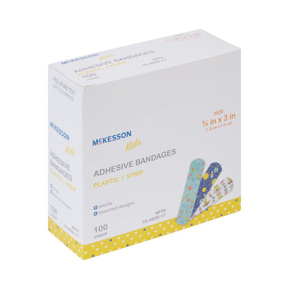 BANDAGE, ADH MCKID STRP 3/4"X3" (100/BX 24BX/CS)