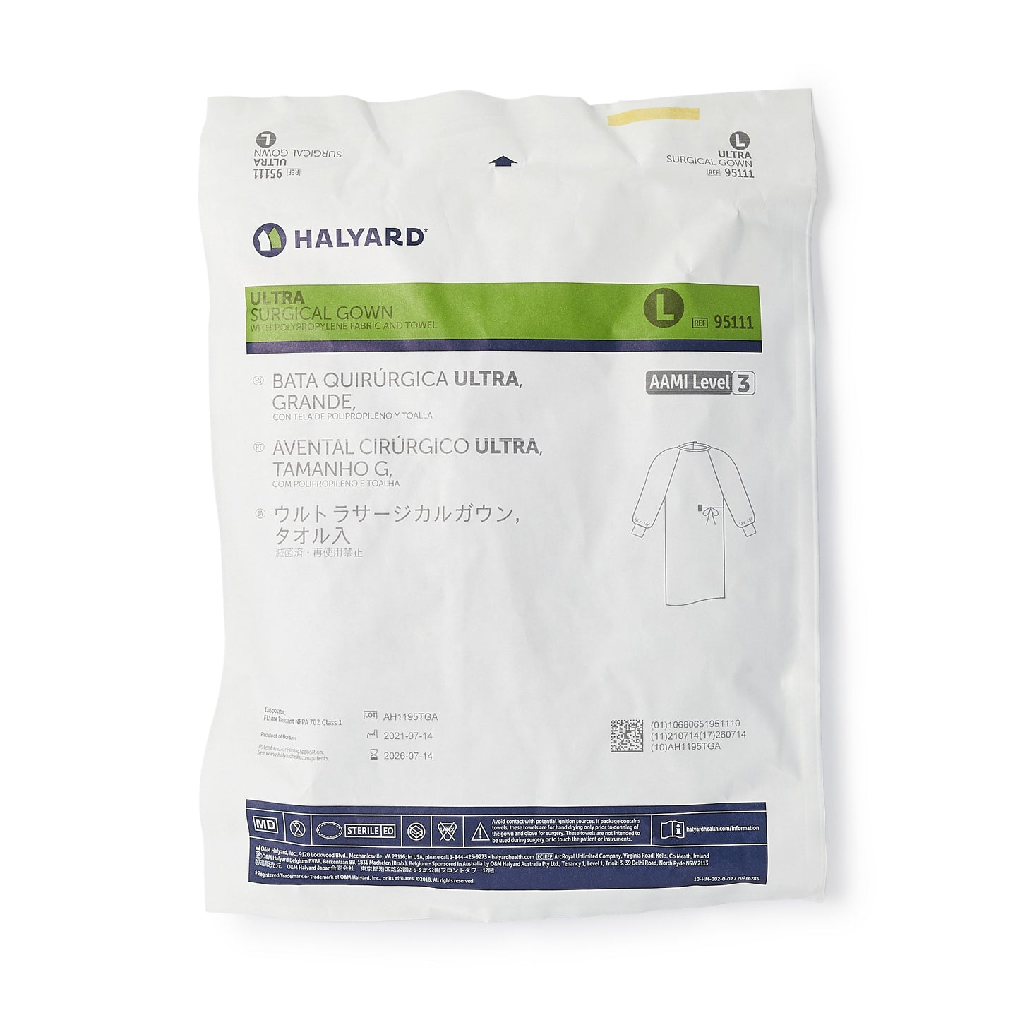 GOWN, SURG ULTRA STD BLU LG (32/CS)