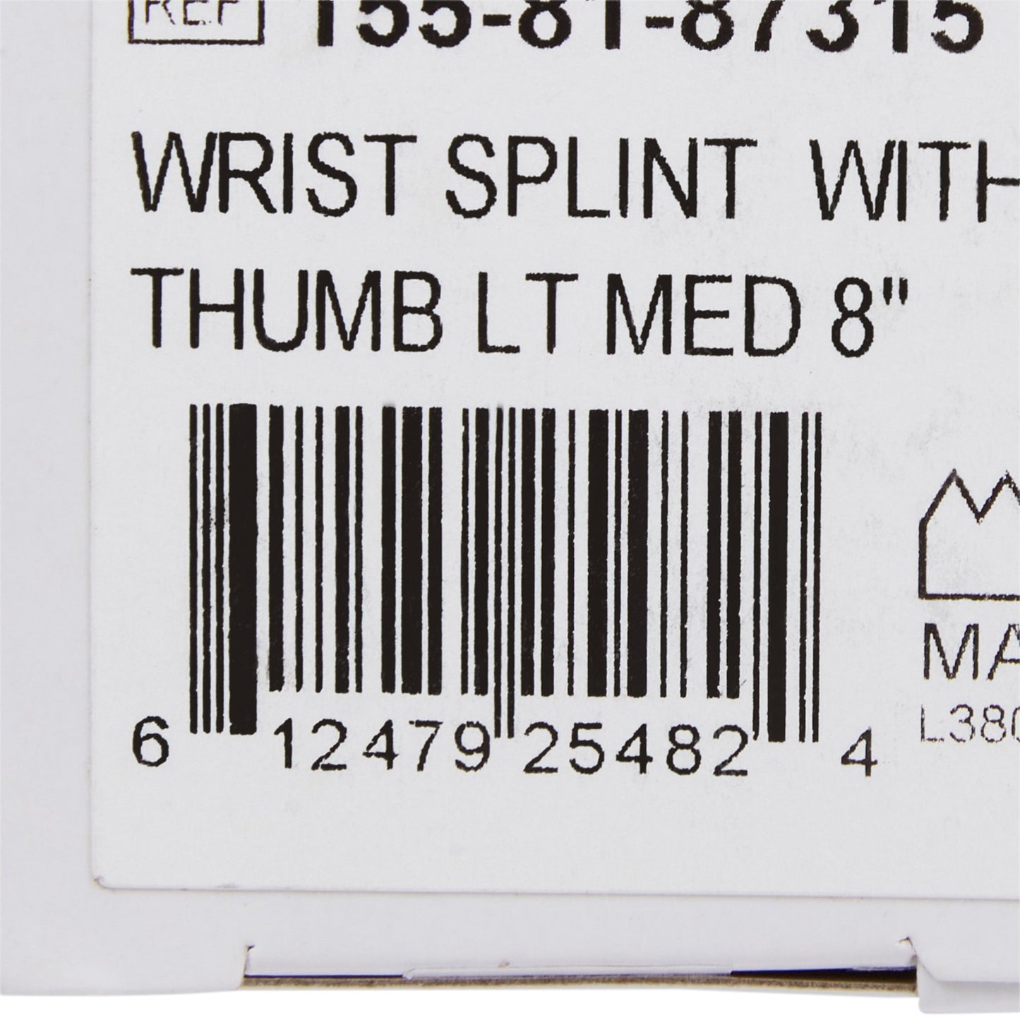 WRIST SPLINT, W/ABDUCTED THUMBLT MED 8"