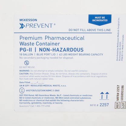 CONTAINER, SHARPS PHARMA WHT/BLU 18GL (7/CS)