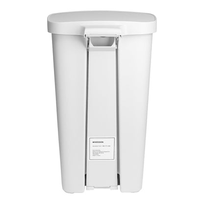 WASTECAN, STEP-ON RECTGL PLAS WHT 52QT