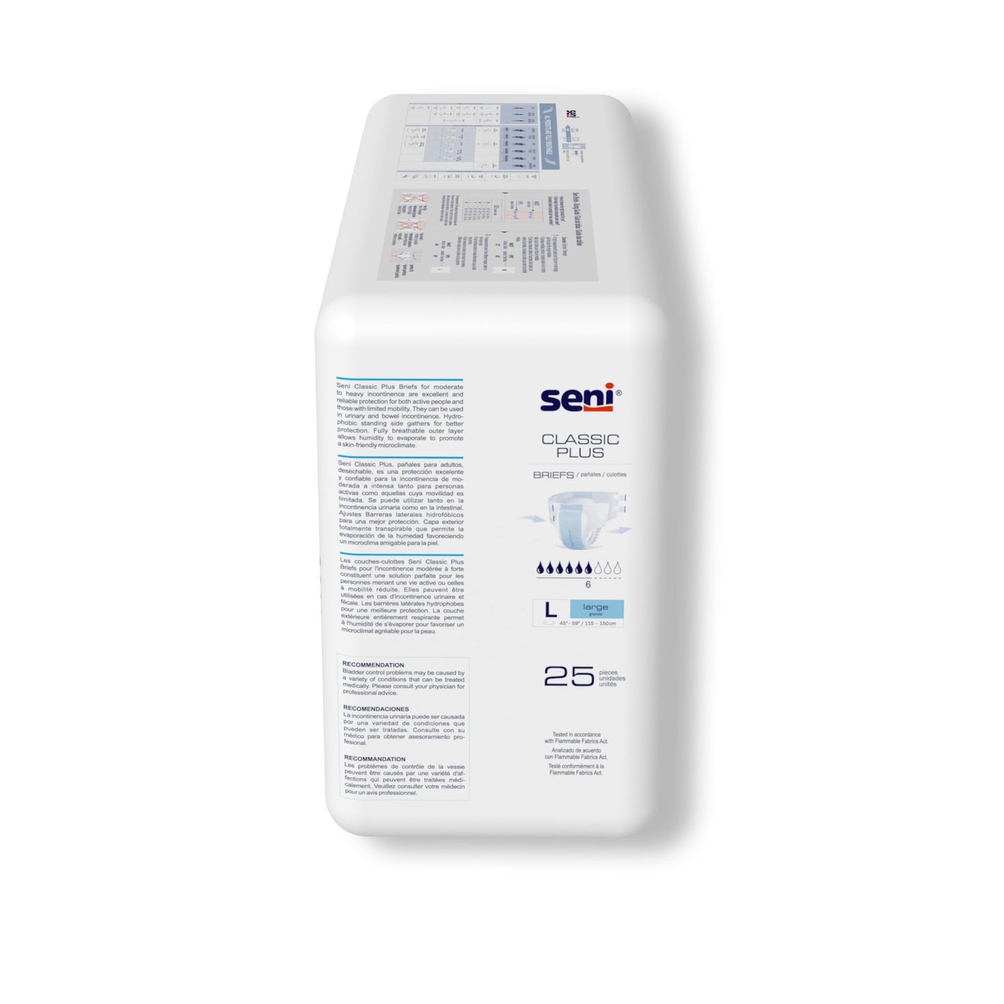 BRIEF, INCONT SENI CLASSIC PLUS LG 45"-59" (25/PK 4PK/CS)