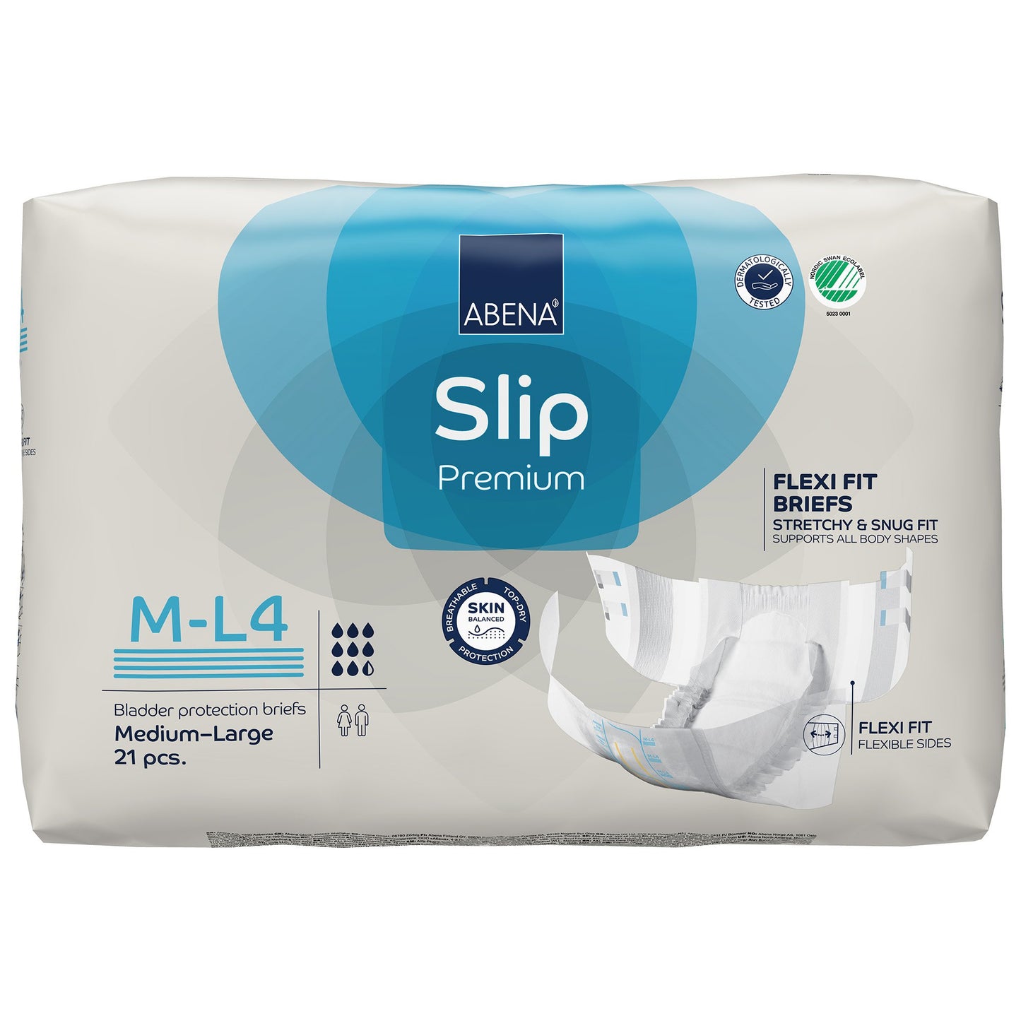 BRIEF, INCONT SLIP FLEX FIT PREM M4-L4 MED/LG (21/PK 4PK/CS)
