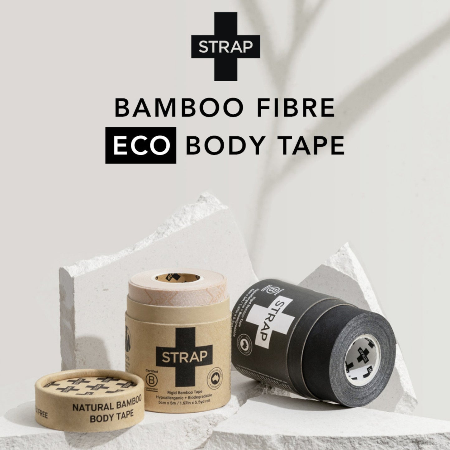 TAPE, SPORTS STRAP BAMBOO BLK 5CMX5CMX5.5YDS (1/TU 3TU/BX)