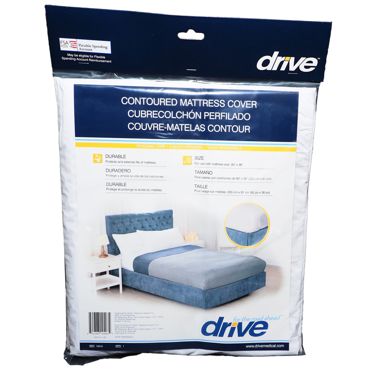 COVER, MATTRESS VINYL COUNTOURED 36"X80" (36/CS)