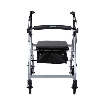 WALKER, ROLLATOR LTWT FOLDING ALUM W/6" WHLS SLVR 300LB