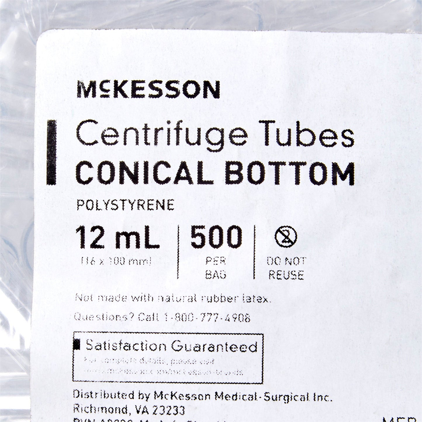 TUBE, CENTRIFUGE STD 12ML (500/BG 4BG/CS)