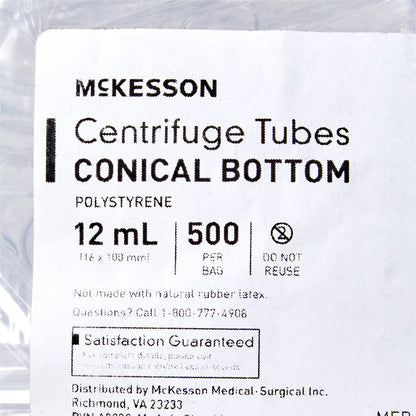 TUBE, CENTRIFUGE STD 12ML (500/BG 4BG/CS)