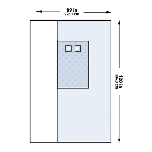 DRAPE, SURG ANGIO FEMORAL W/CLR WINDOW STR 89"X120" (14/CS)