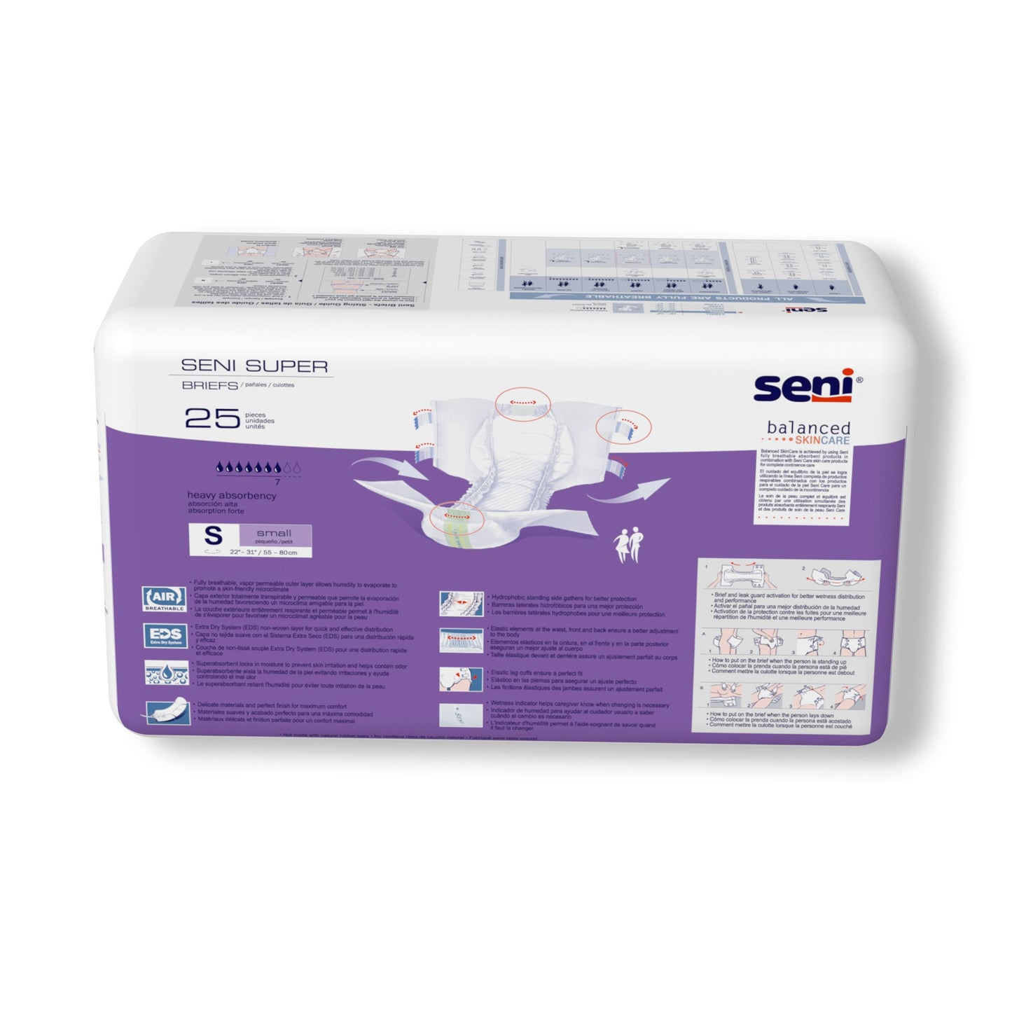 BRIEF, INCONT SENI SUPER SM 22"-31" (25/PK 3PK/CS)