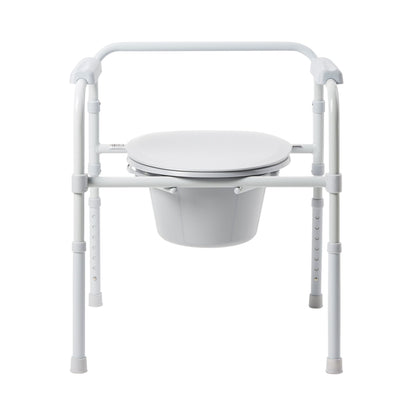 COMMODE, FLD STL FRAME GRY 350LBS (4/CS)