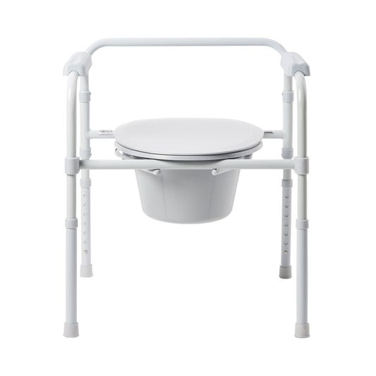 COMMODE, FLD STL FRAME GRY 350LBS (4/CS)
