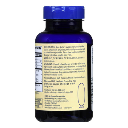 FLAXSEED OIL, CAP SGEL FT SM 1000MG (100/BT)