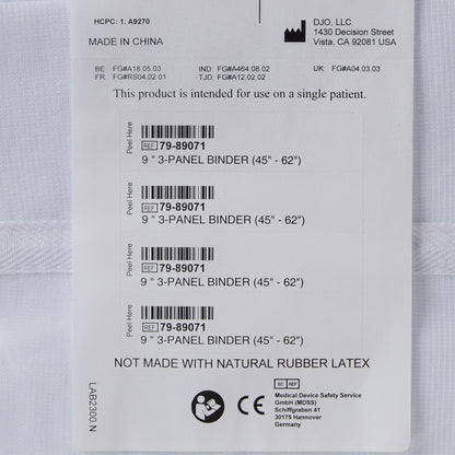 BINDER, 3PANEL 9" 45"-62" UNIV