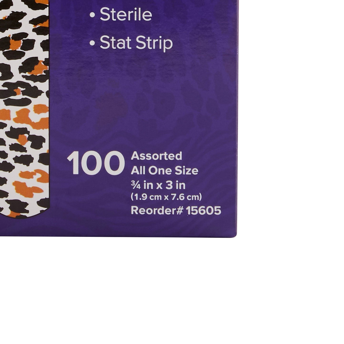 BANDAGE, ADHSV STRIP SAFARI 3/4"X3" (100/BX 12BX/CS)