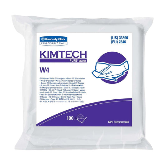 WIPES, KIMTECH PURE 9X9 WHT (100/PK 5PK/CS) KIMCON