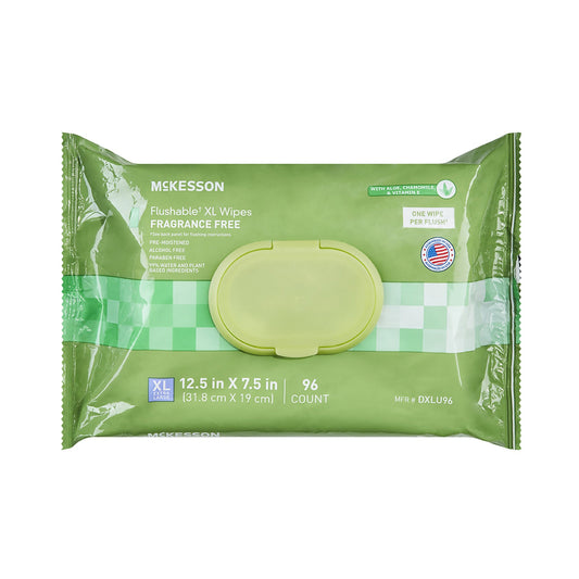 WIPE, WET FLUSHABLE XL UNSCNTDSFT PK W/LID (96/PK 6PK/CS)