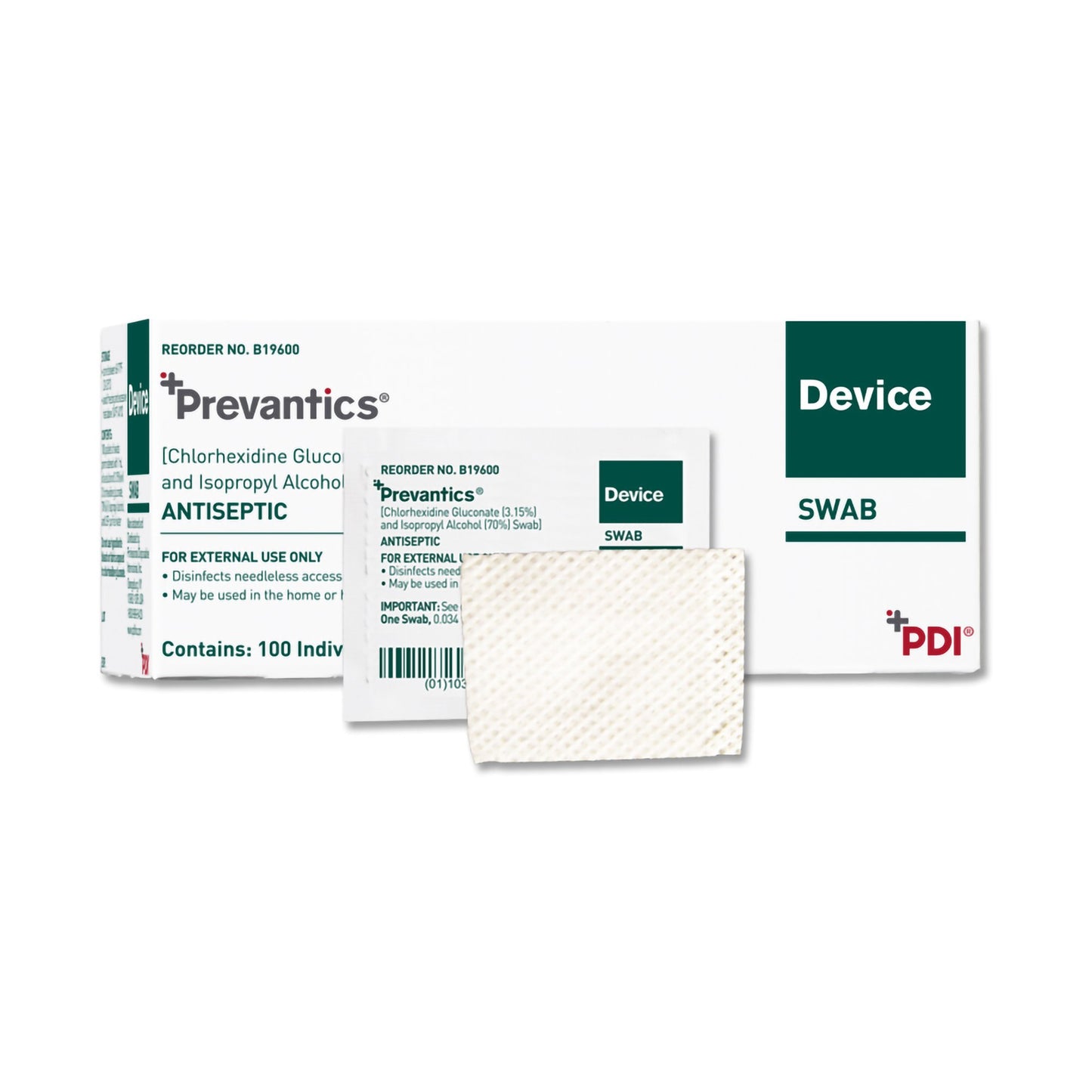 SWAB, DEVICE PREVANTICS ANTISEPTIC 1ML (100/BX 10BX/CS)
