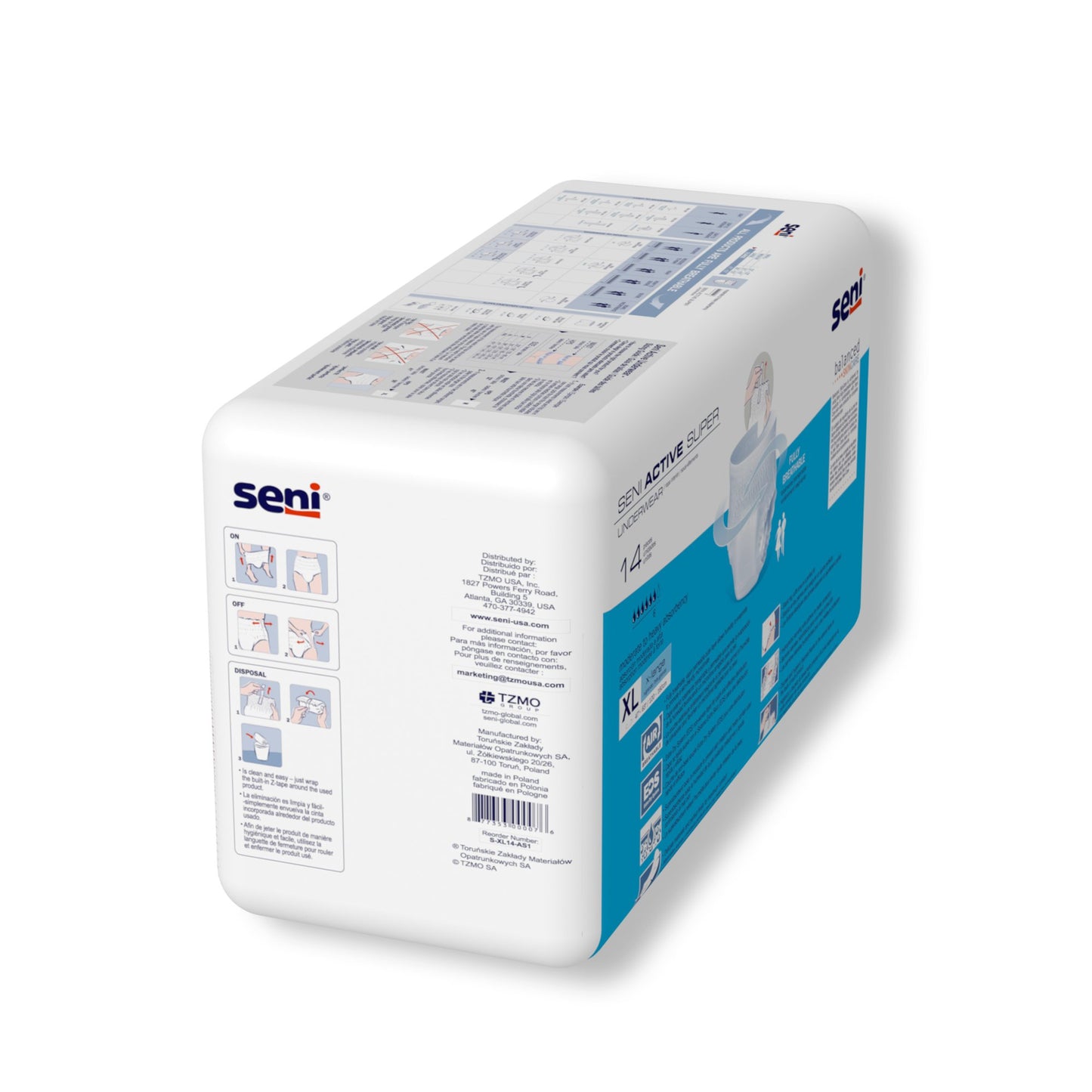 UNDERWEAR, INCONT ACTIVE SUPERXLG 47"-63" (14/PK 4PK/CS)