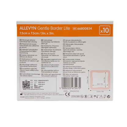 DRESSING, ALLEVYN BRDR LT 3X3"(10/BX 6BX/CS)