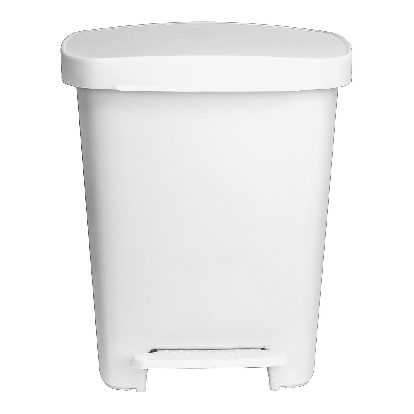 WASTECAN, STEP-ON RECTGL PLAS WHT 32QT